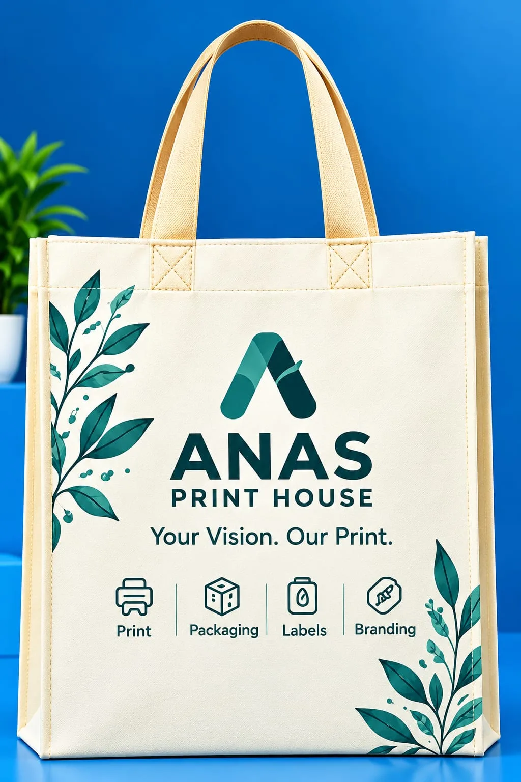 Custom Printed Cream Tote Bags