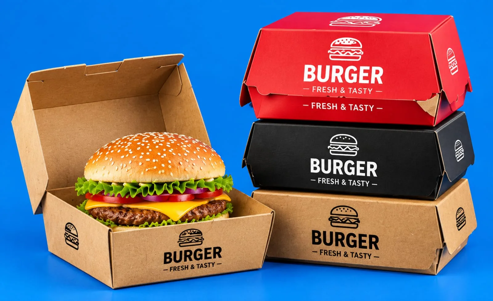 Custom Burger Boxes & Fries Packaging