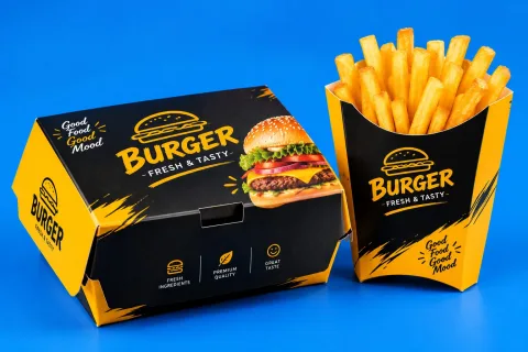 Custom Burger Boxes & Fries Packaging